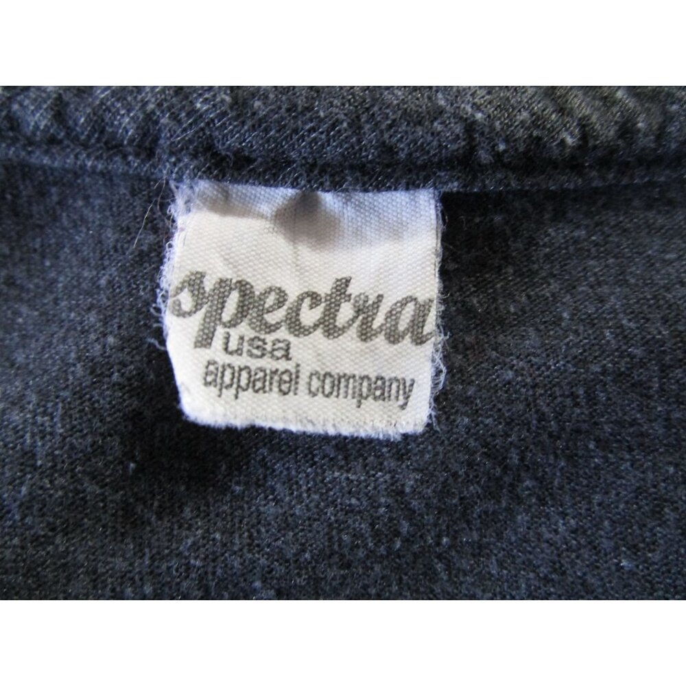 Rainbow Stripe Vintage Vegas Charcoal T Shirt Unisex Small Distressed GUC - Picture 4 of 12